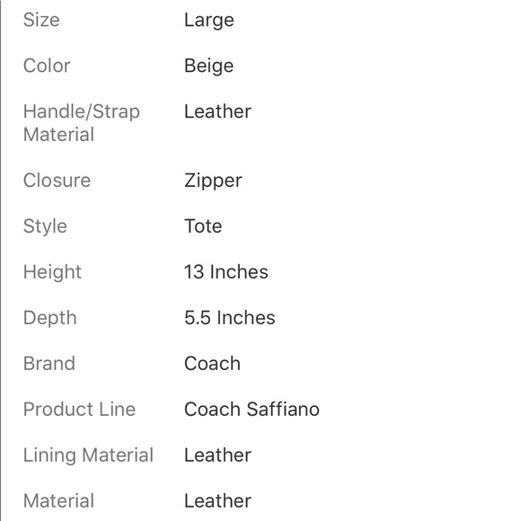 Beige Coach Purse - Picture 8 of 8